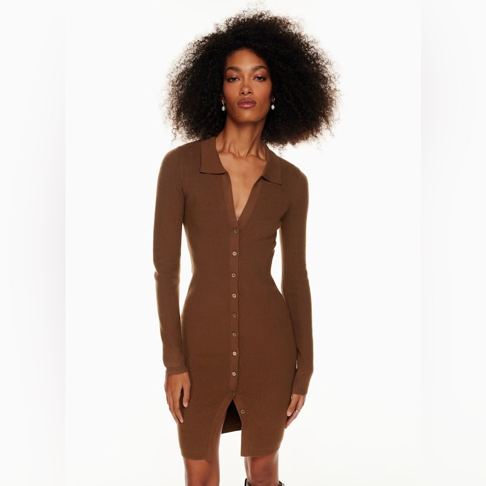 Aritzia Wilfred Cove Button-up Sweater Dress